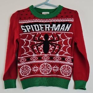 Spider-Man Red and Green Sweater Size 5